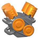 3d Car Engine Icon